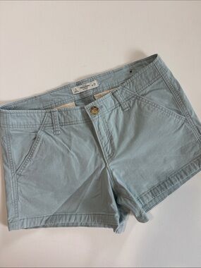 Vintage Abercrombie & Fitch Light Blue Women's Low Rise Mini Shorts